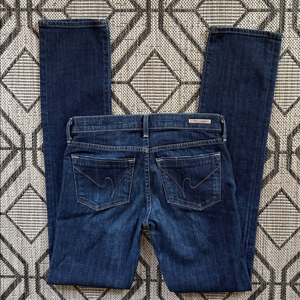 Citizens Of Humanity Low Rise No Distress Dark Wash Straight Leg Jeans Size 26 - Picture 4 of 10
